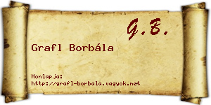 Grafl Borbála névjegykártya